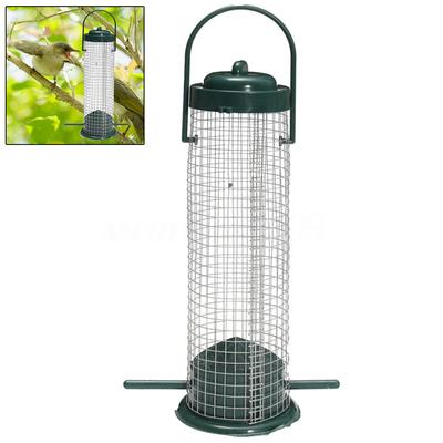Alimentador de pájaros de plástico, rejillas de alambre, alimentador colgante para jardín al aire libre salvaje