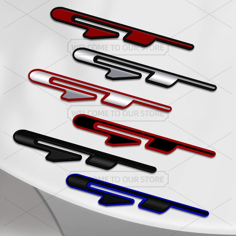 RYQW7 Car 3D Metal GT Body Emblem Grille Badge Decals Auto Tail Sticker For Kia Ceed Stinger Stonic Rio Niro Seltos Sorento K5 K7 K3