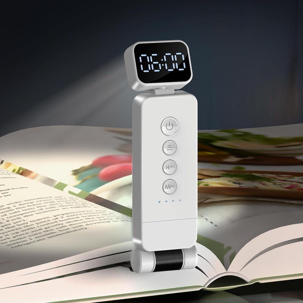 

Книжный светильник LED Таймер Перезаряжаемый Портативный Светильник для чтения 3-цветный режим освещения Книжные светильники Кровать Сверхлегкий Металлический Читать Ночник белый