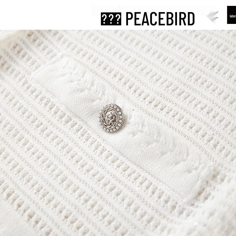 PEACEBIRD Women's Hollow Sequin Knit Cardigan