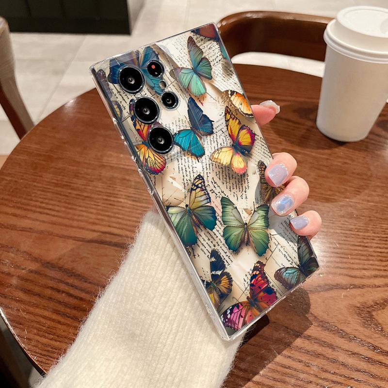 Colorful Butterfly Case For Samsung Galaxy S26 S25 S24 Ultra S23 S25 FE A57 A17 A37 A16 A56 A55 A15 A35 A36 Soft TPU Phone Cover