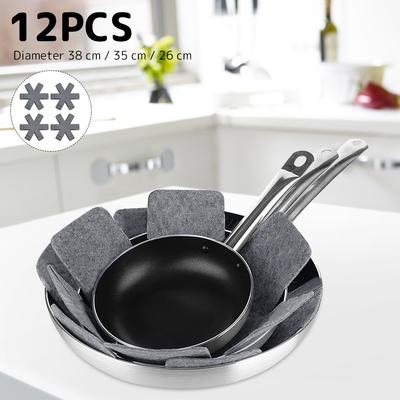 12 Stück Topfunterteiler Pad 38/35/26CM Vlies Pfannentrenner Pads Topf- und Pfannenschutz Kochgeschirr Schutz Unterteiler Pads