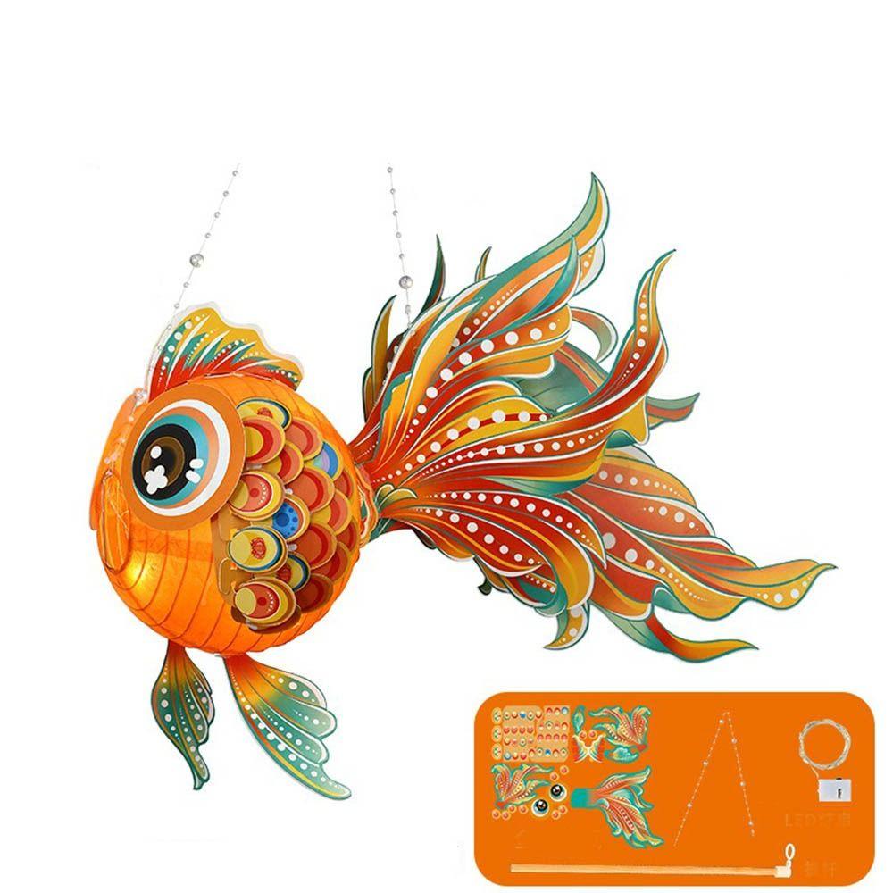 Hand Made Goldfish Lantern DIY Glowing Handheld Lantern Middle Autumn Festival Lantern  for Kids