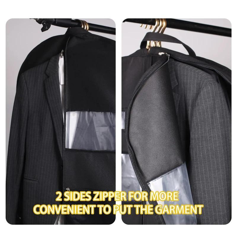 Garment Bags for Travel Hanging Garment Bags for Men Double Sides Zipper Large Mesh Pockets Monogrammed Closet Clothes Storage
