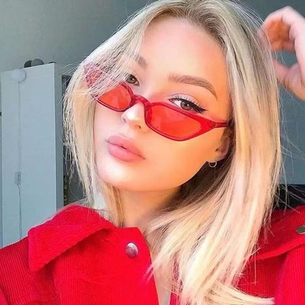 Portable PC Cat Eye Sunglasses Block Glare UV400 Driving Sun Glasses Clear View Small Frame Shades Women
