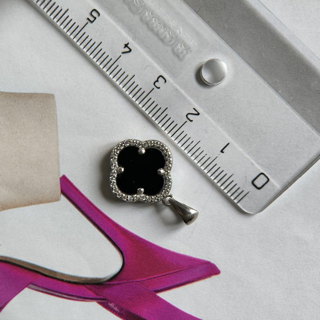 Silver Pendant with Onyx, Cubic Zirconia (2208655)