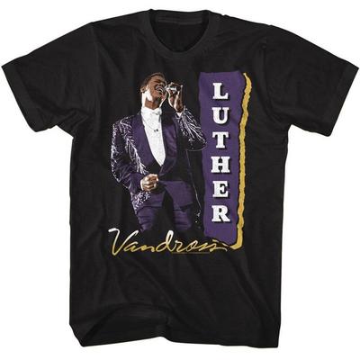 Luther Vandross Lila Anzug Schwarzes T-Shirt Unisex T-Shirt