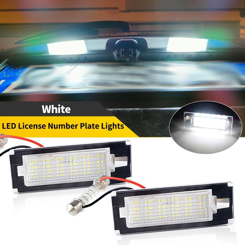 2PCS #1307272070 Led License Number Plate Lights White For Citroen Jumper Fiat Ducato Peugeot Boxer Bus Kasten Car Accessories