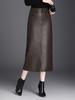Ołówkowa Spódnica z PU Skóry z Kieszeniami, Wysoki Stan, Kolekcja Jesień/Zima 2025, Krój Prosty, Dopasowana.