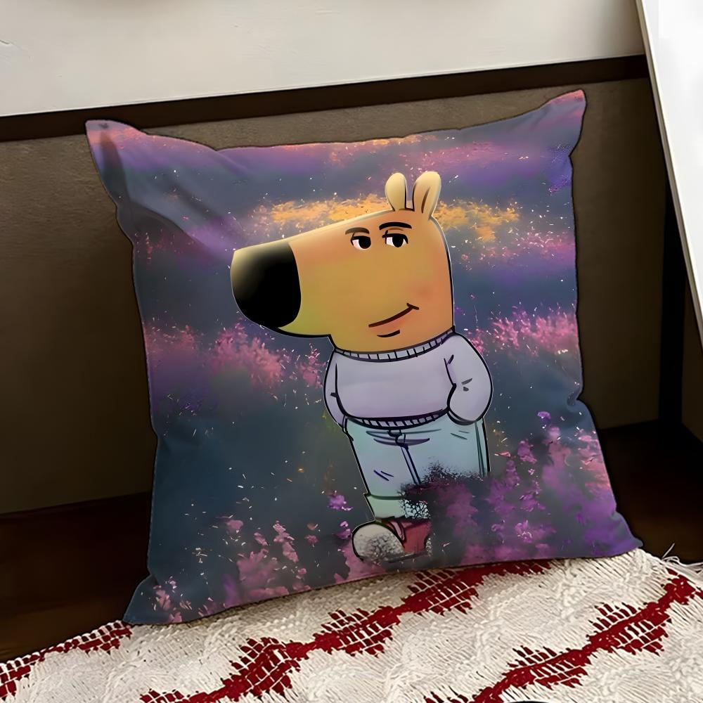 Anime CChill GGuy Cushion Cover Reversible Soft Durable Pillow Cover Home Car MultiScene Use for Daily Comfort