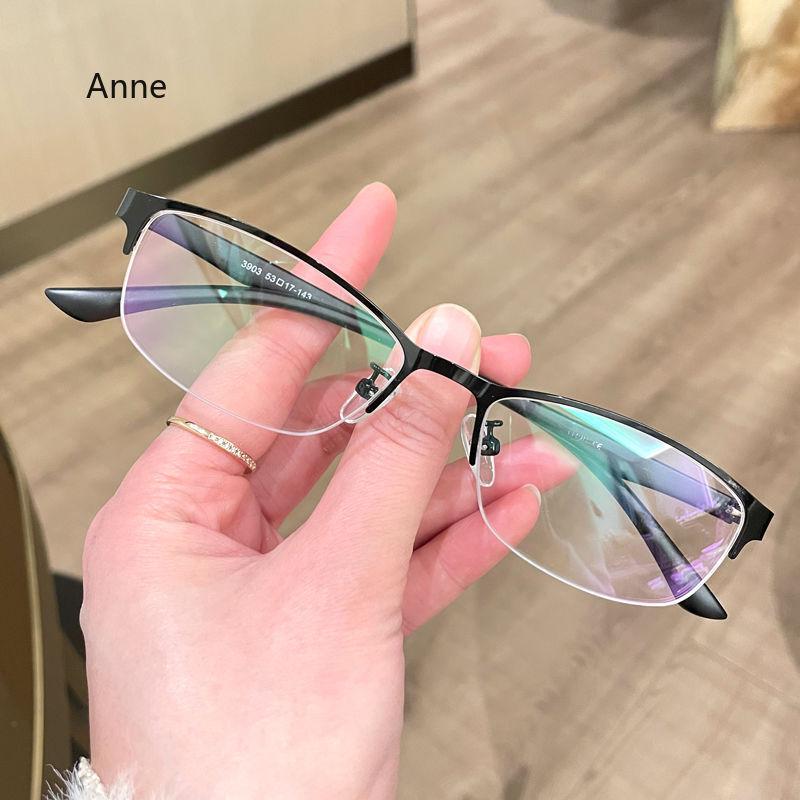 Myopia Glasses Women Fashion Glasses Metal Half Rim Oval Eyeglass Frame For Prescription Lenses Reading