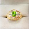 Peridot Oval Cut With 925 Sterling Silver Gold Plated Ring For Men's #B478 JL375683927041