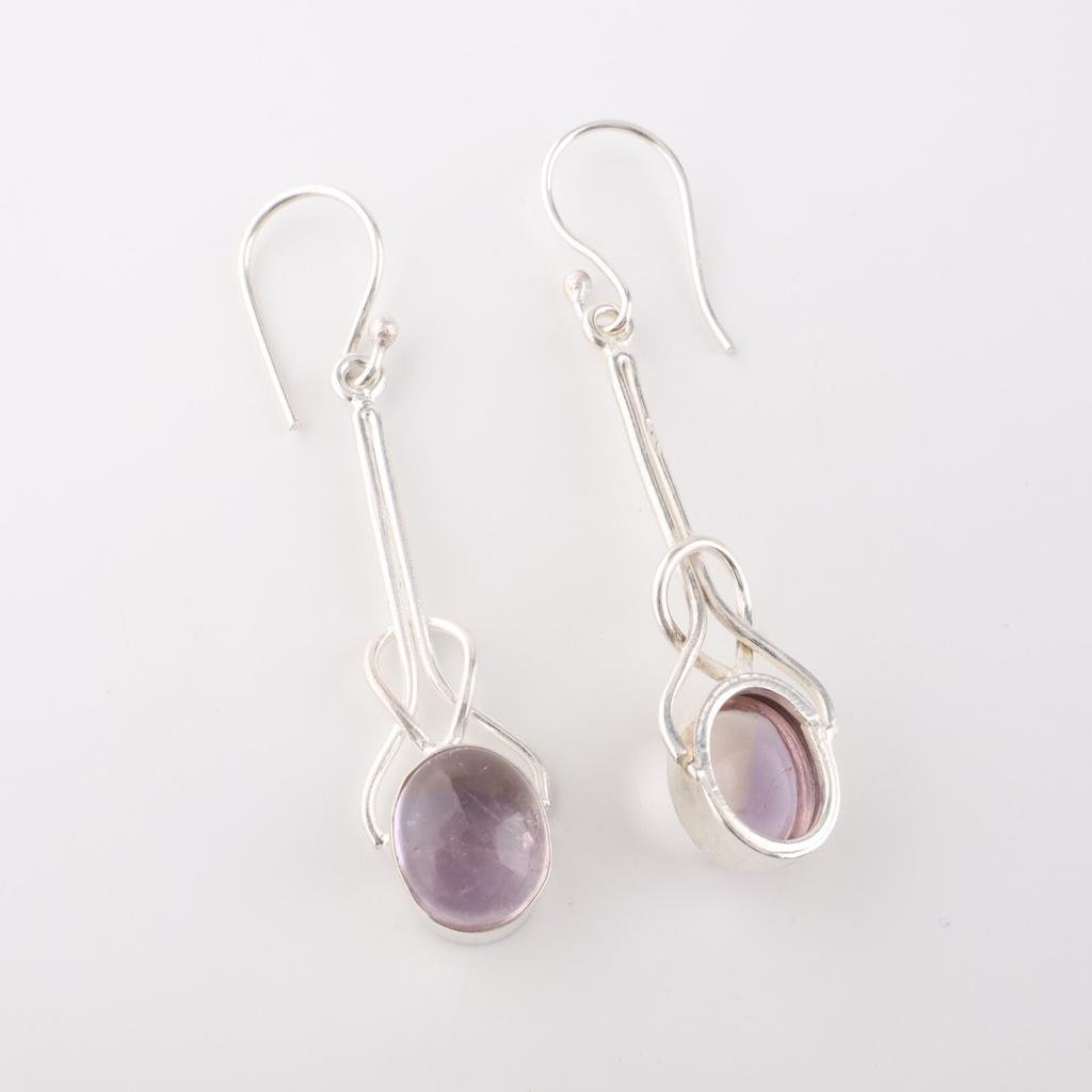 Ametrine Gemstone 925 Sterling Silver Jewelry Handmade Earrings 1.76" For Gift EE-171-29