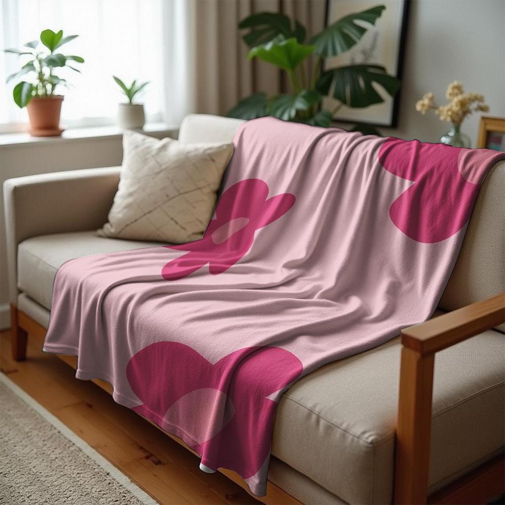 Gradient Ring Black Heart Art Soft Flannel Blanket Breathable Warm Throw for Office Car Sofa Kids Room Birthday Xmas Gift