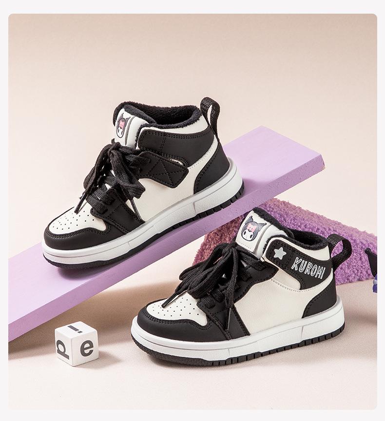 Kuromi Kinder Mittelhohe Rutschfeste Skateschuhe - Winter 2025 Samtige Wärme, Trendiges Design für Jungen & Mädchen