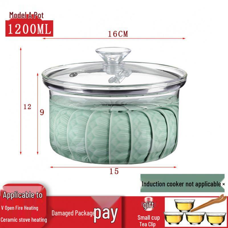 Ceramic Induction Hob Pot & Gongfu Tea Disinfection Set Flat-bottom ceramic hob - A style