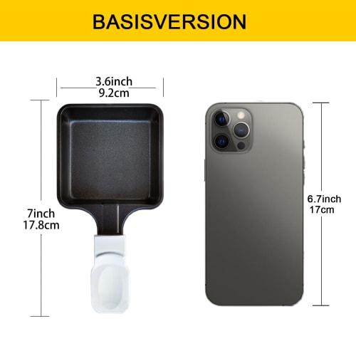 Non-stick Coated Mini Iron Grilled Cheese Pan Melting Accessories, Raclette Replacement Tray, Raclette Dish, Mini Raclette Pan, Square (4 White)