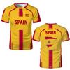 2026 Nueva Bandera de España Estampado Camiseta Deportiva Verano Deportes al Aire Libre Transpirable Camiseta Unisex Fútbol Entrenamiento Cuello Redondo Top