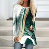 Plus Size Women's Vintage Print Long Sleeve   T-shirt  Plus Size Women Clothing  for Antumn and Winter