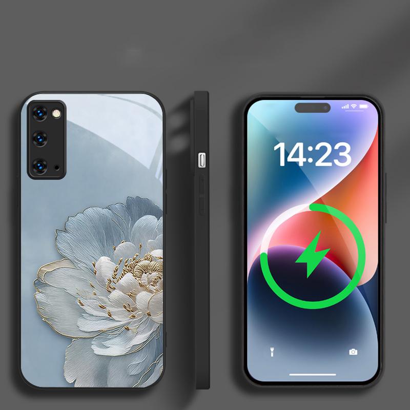 Gradient colored flowers For Samsung Galaxy S20 FE S21 S22 + S23 Plus S24 Ultra 25 Edge S24 Ultra For Magsafe Glass Phone Casee
