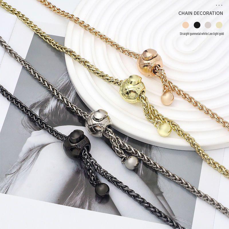 Gold Ball Adjustable Metal Chain Shoulder Strap for Bags - Crossbody and Single Shoulder Use (Accessories Sold Separately)