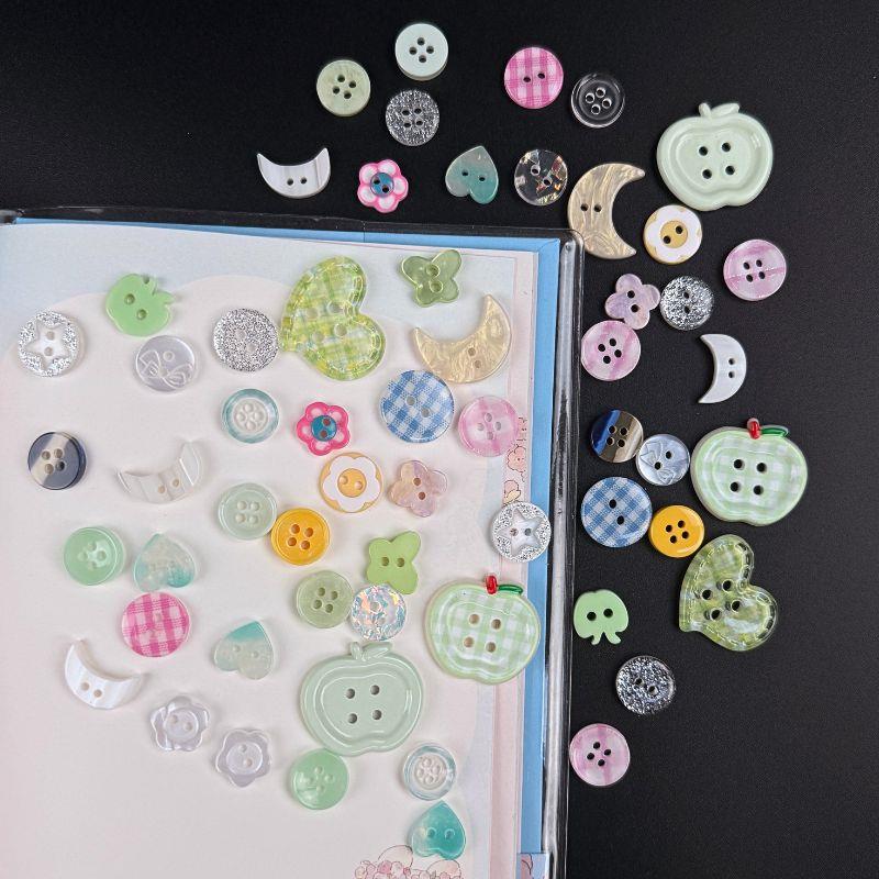 11pcs Cream Style Blind Box Button Cute Handmade Resin DIY Clothes Accessories Scrapbooking DIY Crafts Headband Decoration