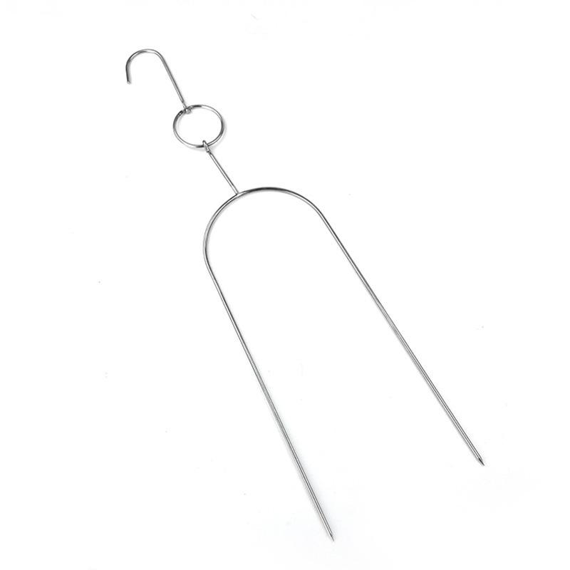 Stainless Steel Roast Meat Hook with Hanging Ring and Pipa Fork