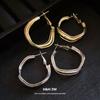 Silver Needle Irregular Wave Round Earrings Light Luxury High-end Earrings European and American Retro Fashion Temperament Earrings