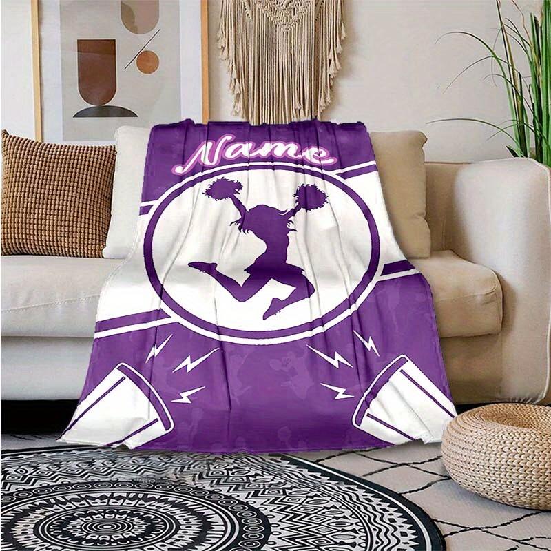 Purple Cheerleaders Customize Your Name Blanket Used For Chair Office Sofa Bed Camping Soft And Warm Giving Friends And Relatives Birthday Gifts