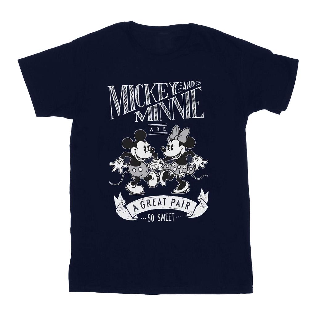 Disney Jenter Mikke og Minnie Mouse Flott par bomull T-skjorte