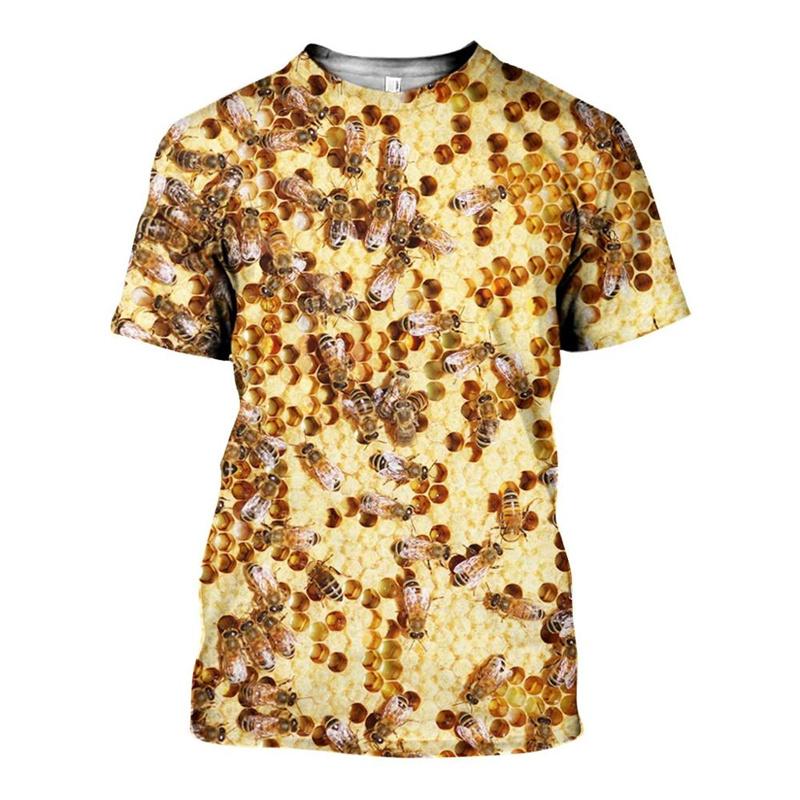 

Футболка с рисунком «Насекомое пчела» для мужчин, женская одежда, модная футболка с 3D принтом Harajuku, летняя повседневная уличная одежда, детская одежда с коротким рукавом L зелёный