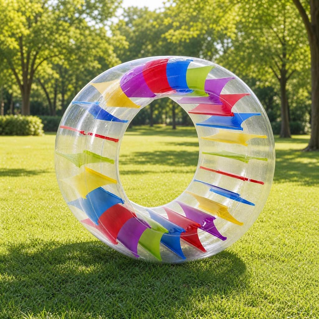 Inflatable Cylinder with Internal Strips Safe Rolling Land
