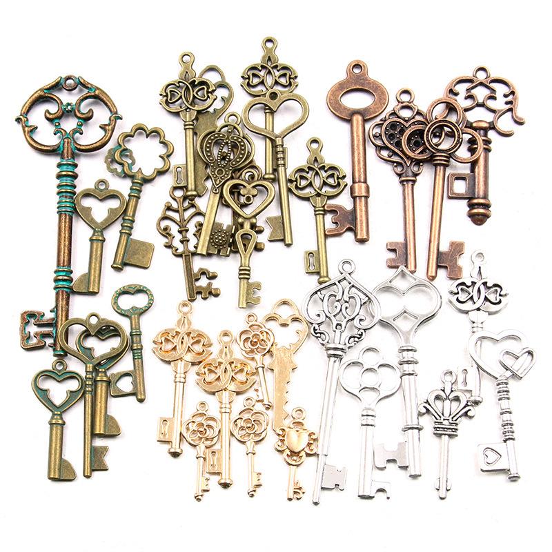10 Farben DIY Steampunk Schlüsselanhänger Charms – Zufällig 30g, 50g, 100g Legierungs-Schmuckzubehör