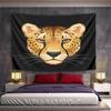 "Geometric Cheetah Face Art" Pattern Wall Hanging Tapestry Decorative Tapestry Home Decor for Bedroom and Living Room