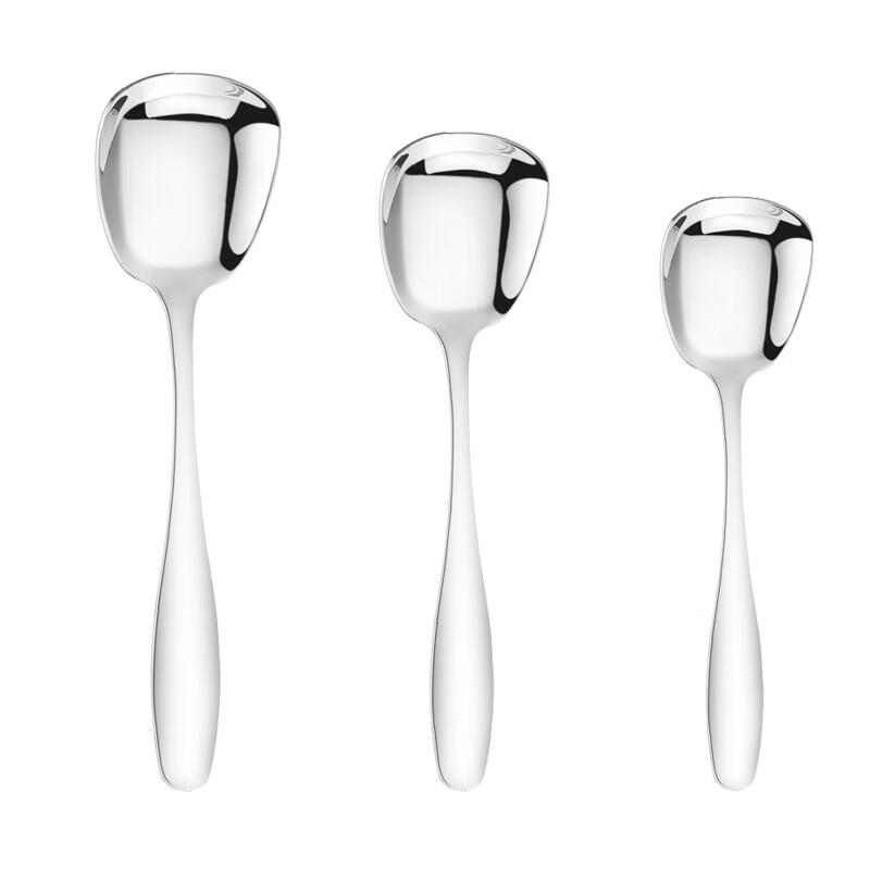 Ruhan Large Square Flat-Bottom 304 Stainless Steel Spoon