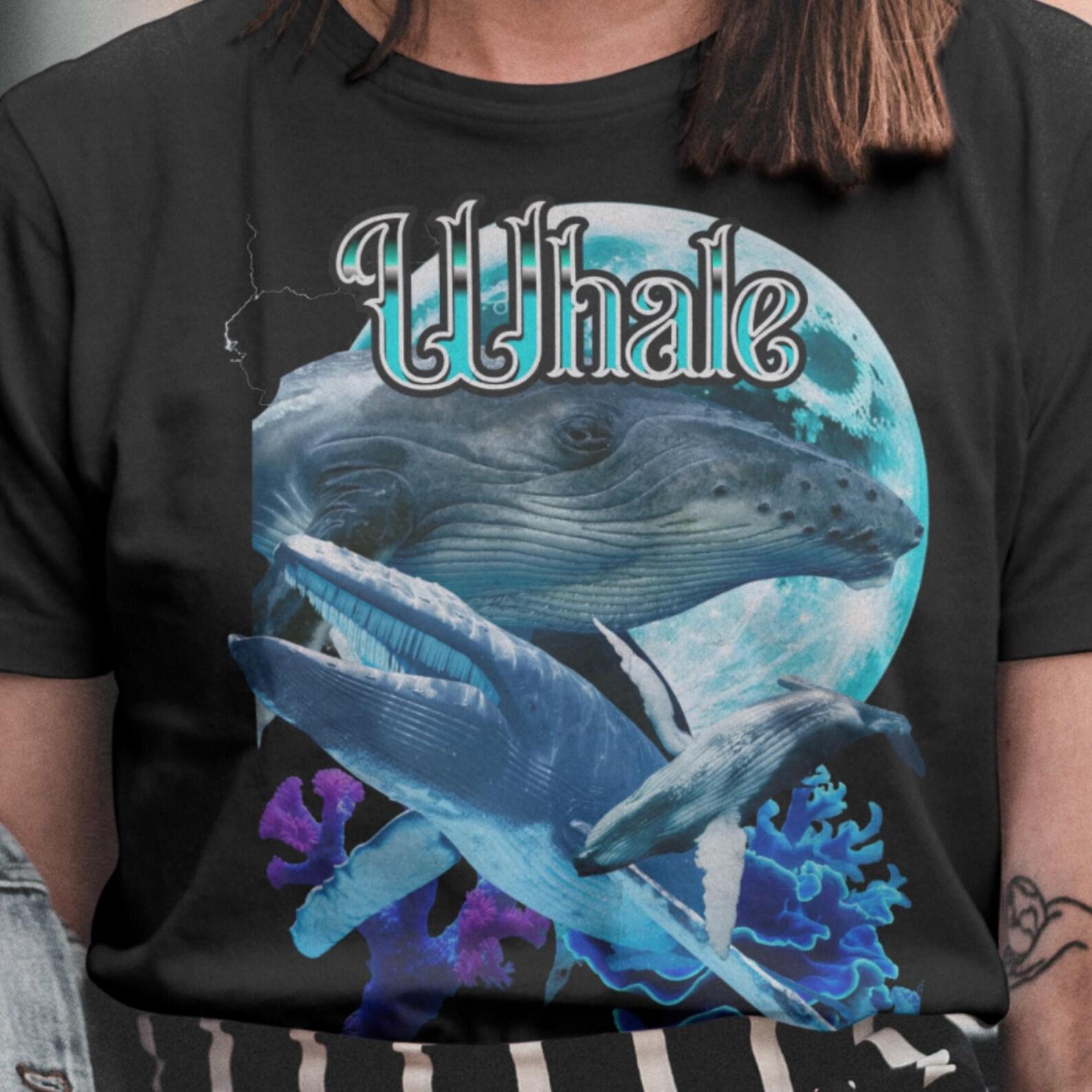 Retro Whale Graphic Tee: 90s Hip Hop Style S