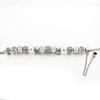 Silver Modular Bracelet White Pendants Charms Beads Owl Tree 20cm