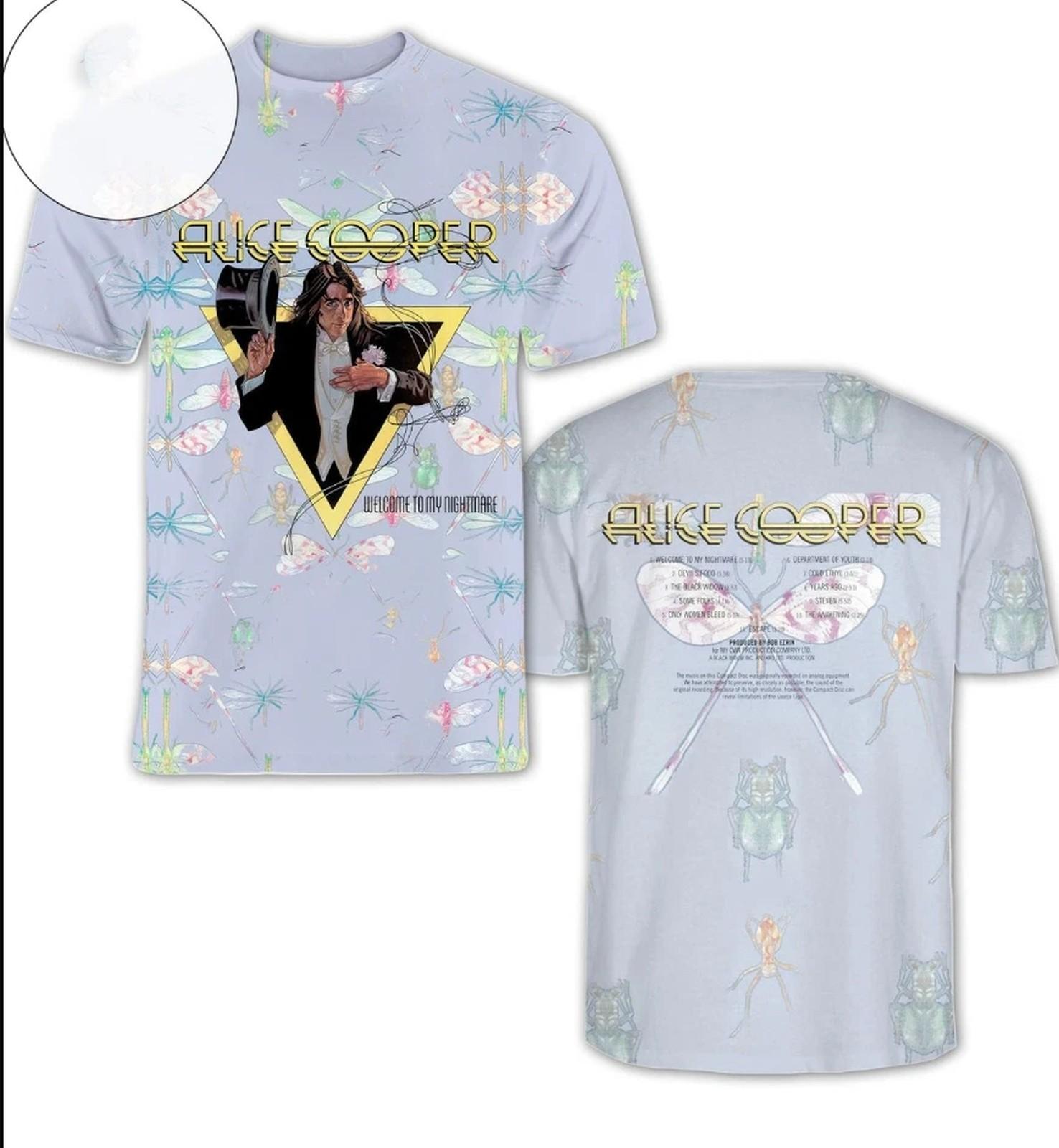 Alice Cooper Welcome To My Nightmare Album Cover AOP 3D T-Shirt XXXL