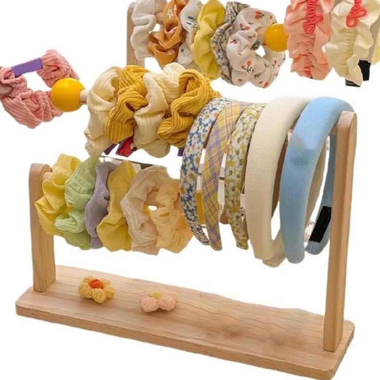 Bracelet Holder Jewelry Storage Case Bead Display Stand Jewelry Storage Rack Wood Texture Suitable for Home and Shop Use