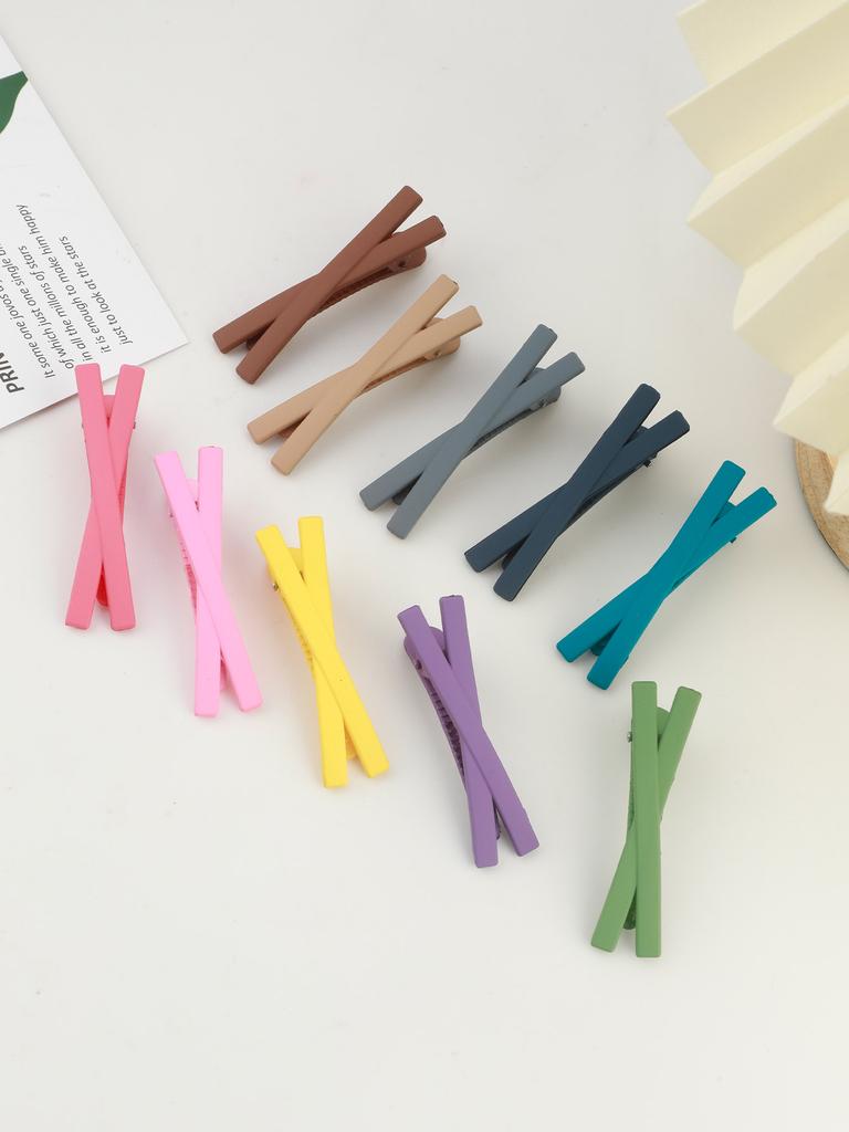 10 Pcs Frosted Cross Hairpins Hair Clips for Girls Styling Hair Pins Clip Bows for Baby Girls Christmas