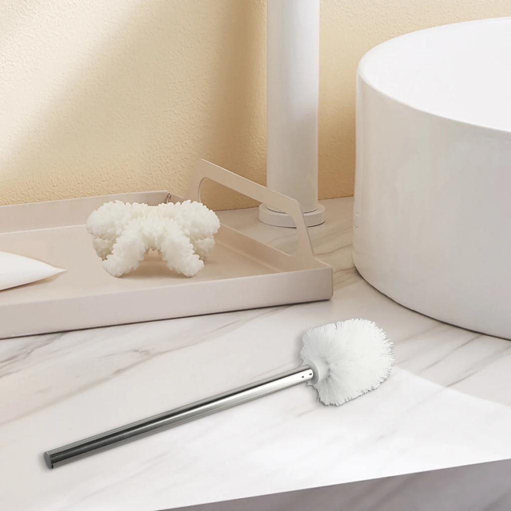 Premium Stainless Steel Chrome Toilet Brush Head And Handle Effective Replacement Solution For Bathroom Cleaning