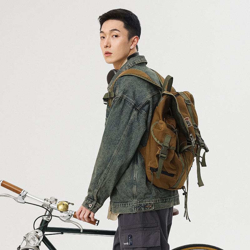 Американская ретро-желтая грязевая джинсовая куртка мужская модная брендовая грубая — фото 4