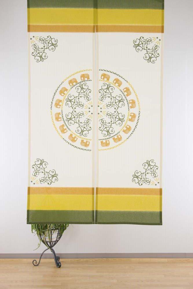 Narumikk Noren Rotating Elephant 150cm Curtain, Design, Long, 17-200