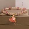 Exquisite Pink Rose Garden Crystal Bracelet & Rose Pendant Anklet for Women