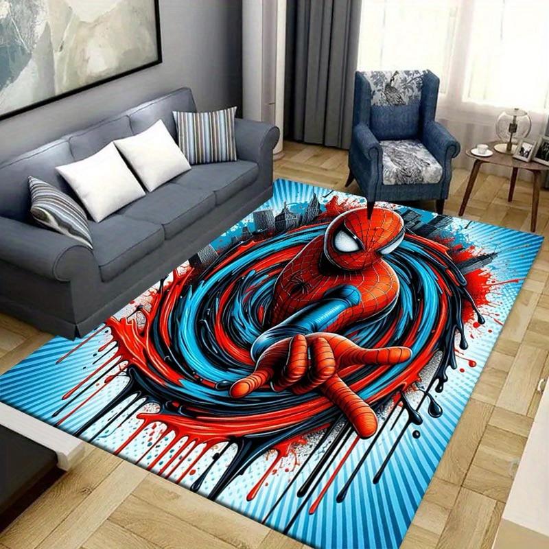 1pc Spider-man Pattern Area Rug Soft Flannel Floor Mat for Living Room,Office,Bedroom and Carpet,Sofa Coffee Table Floor Mat