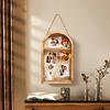 DIY Wooden Photo Frame Artificial Bouquent Wedding Souvenirs Display Oval Frame Picture Holder Home