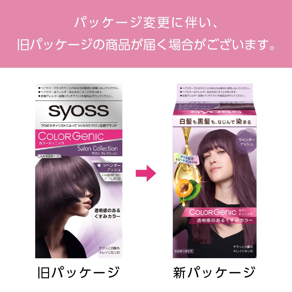 Syoss Colorgenic Milky Hair Color LA03 Lavender Ash Bonus 2-Pack +