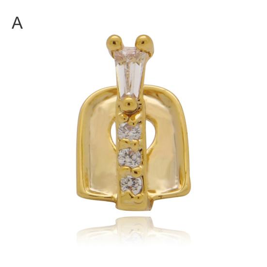 Teeth Braces Heart Shape Cubic Zirconia Men Women Hip Hop Vertical Stick Braces for Halloween