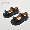 New Girls Black Leather Shoes Children's Wedding Patent Leather Princess Kids Student School Shoe Flat Fashion Shoe