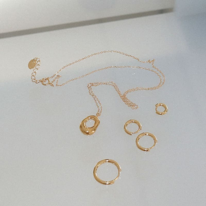 modernlike 14k gold-filled silver bean necklace